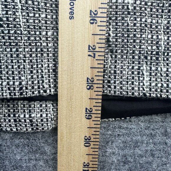 Vintage 90s Blazer Women 10 Black White Tweed Linen Blend Made in USA - Picture 16 of 16